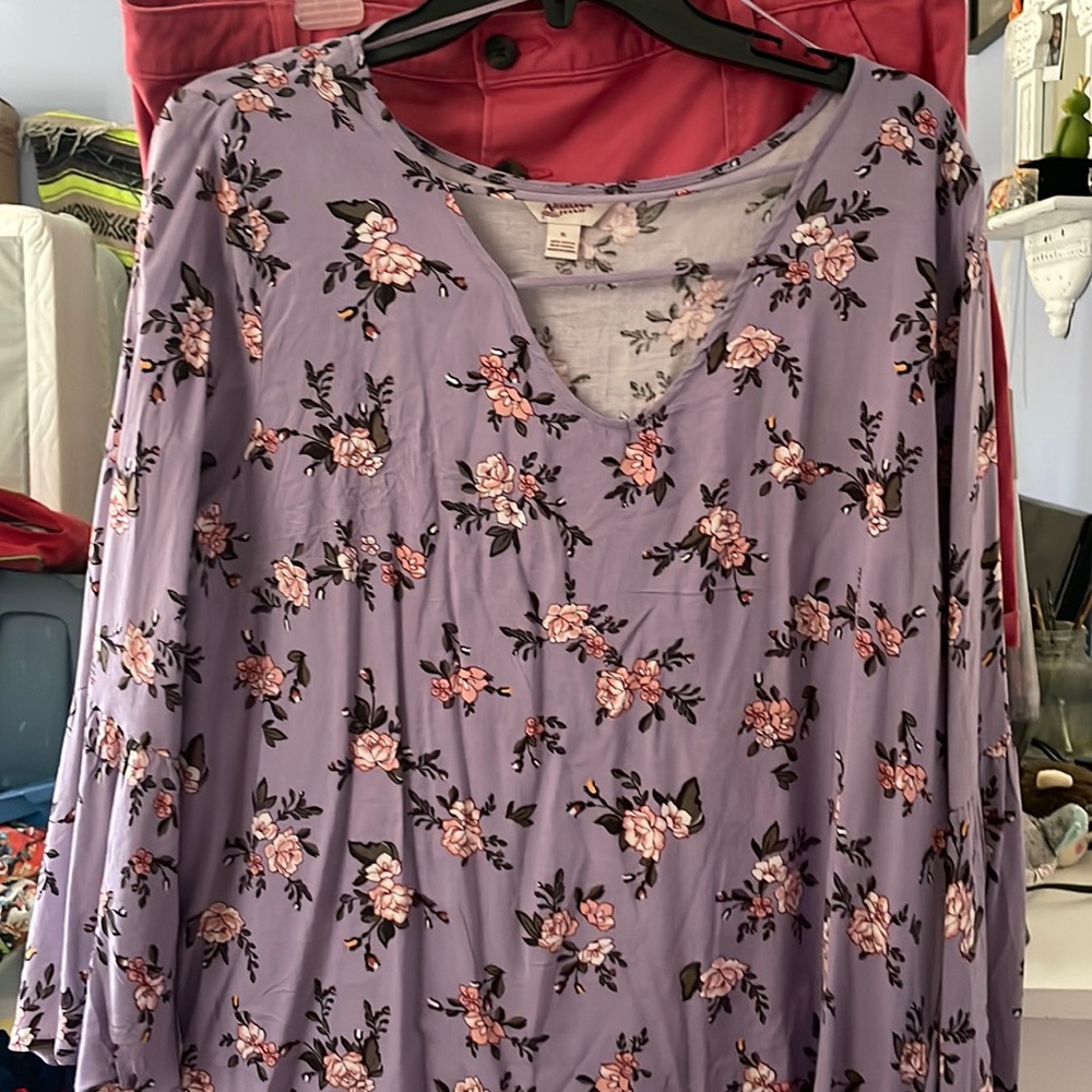 Purple with flowers